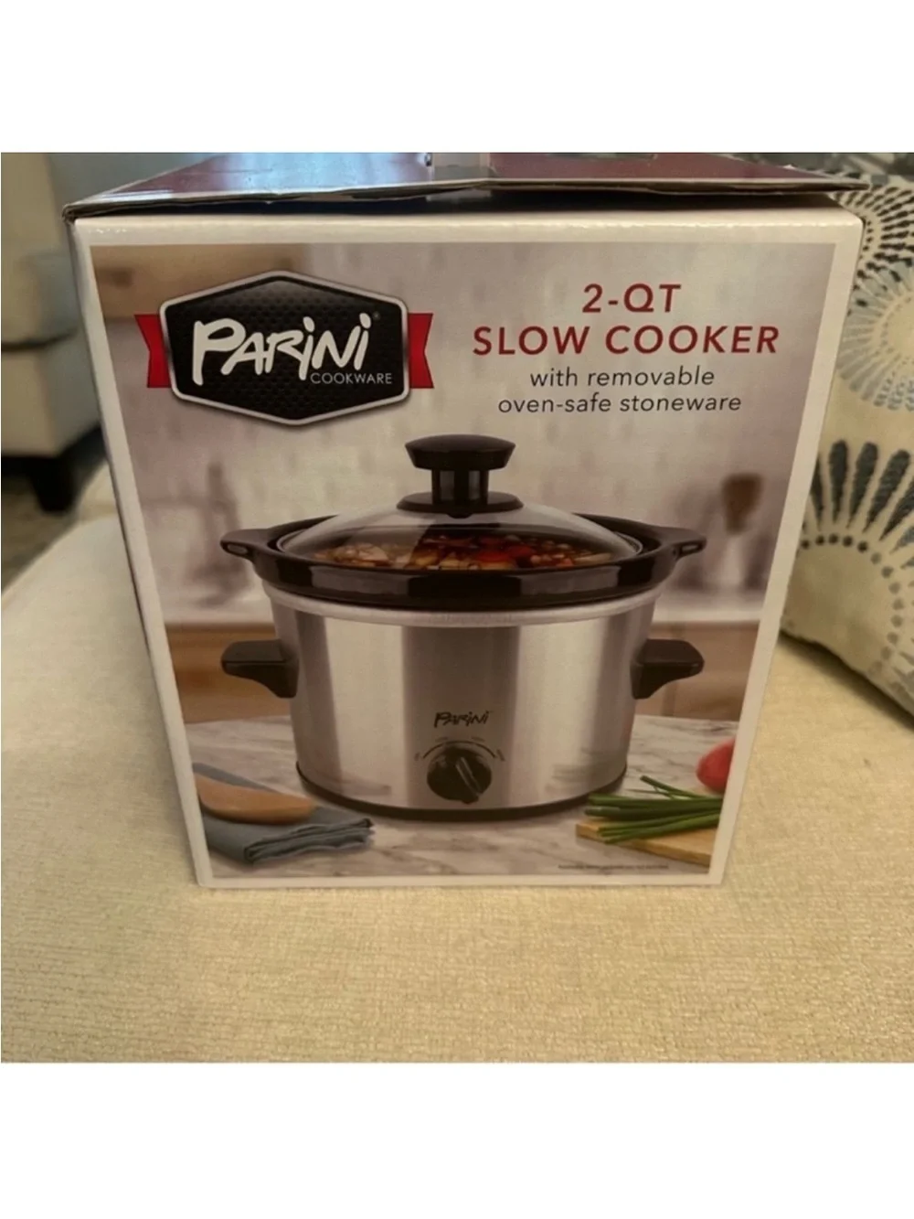 Parini 2-Qt Slow Cooker - Black with Red Packaging